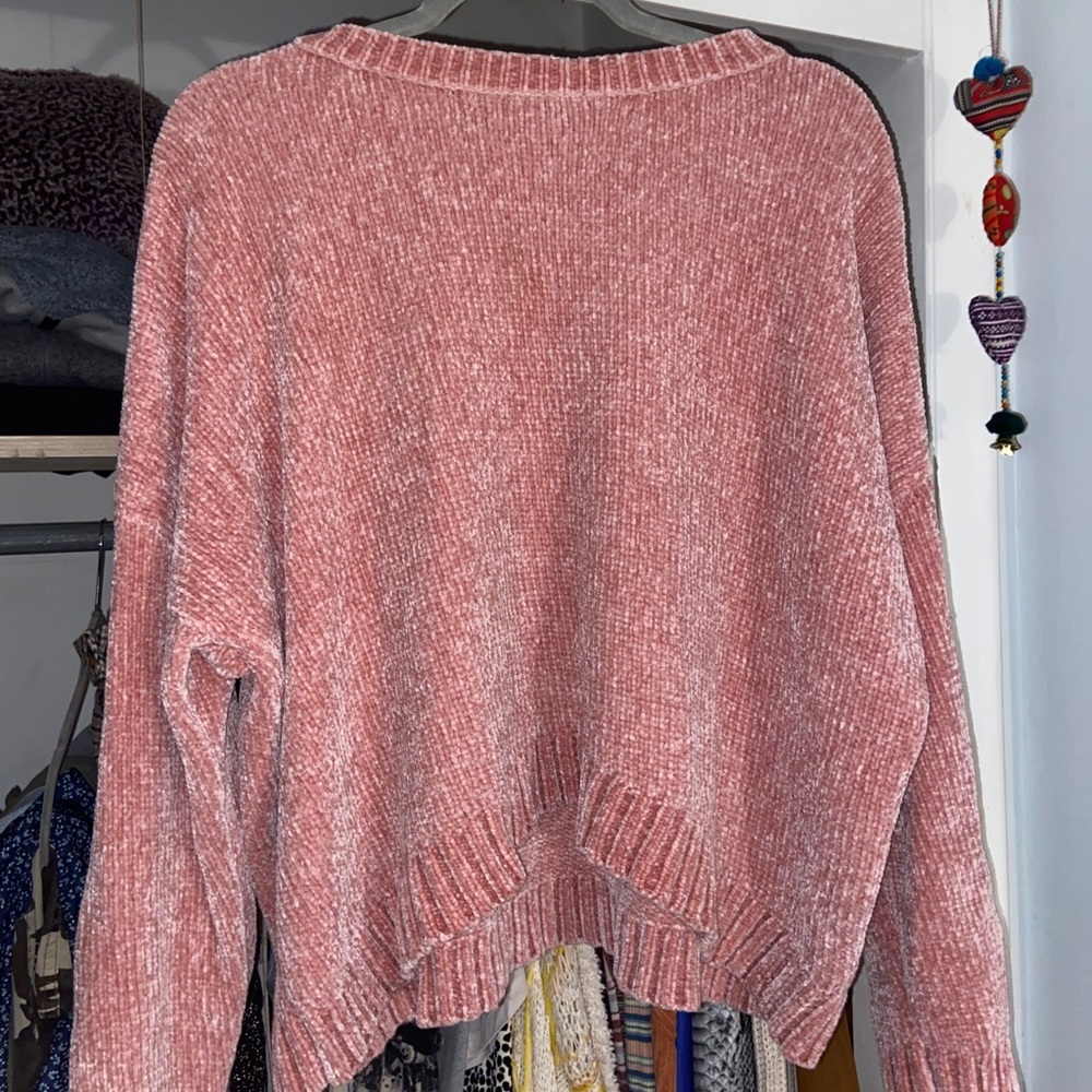 Pink knitted sweater